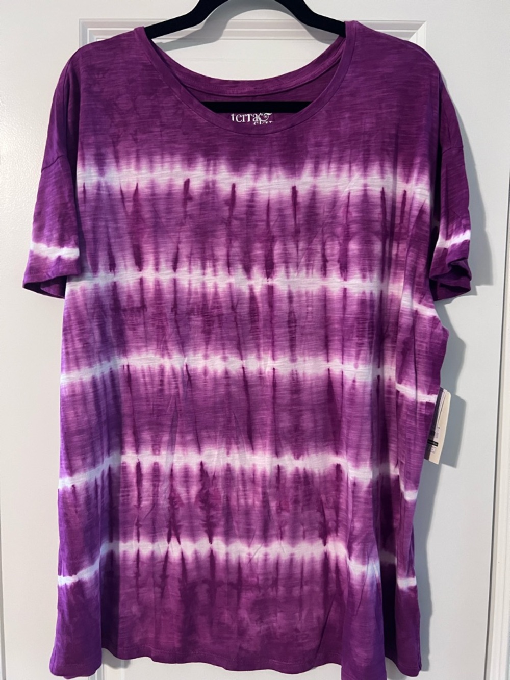 Purple Tie-Dye Short Sleeve Top